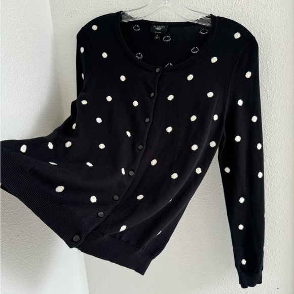 EUC Talbots Pima Cotton Polka Dot Cardigan - Picture 4 of 7